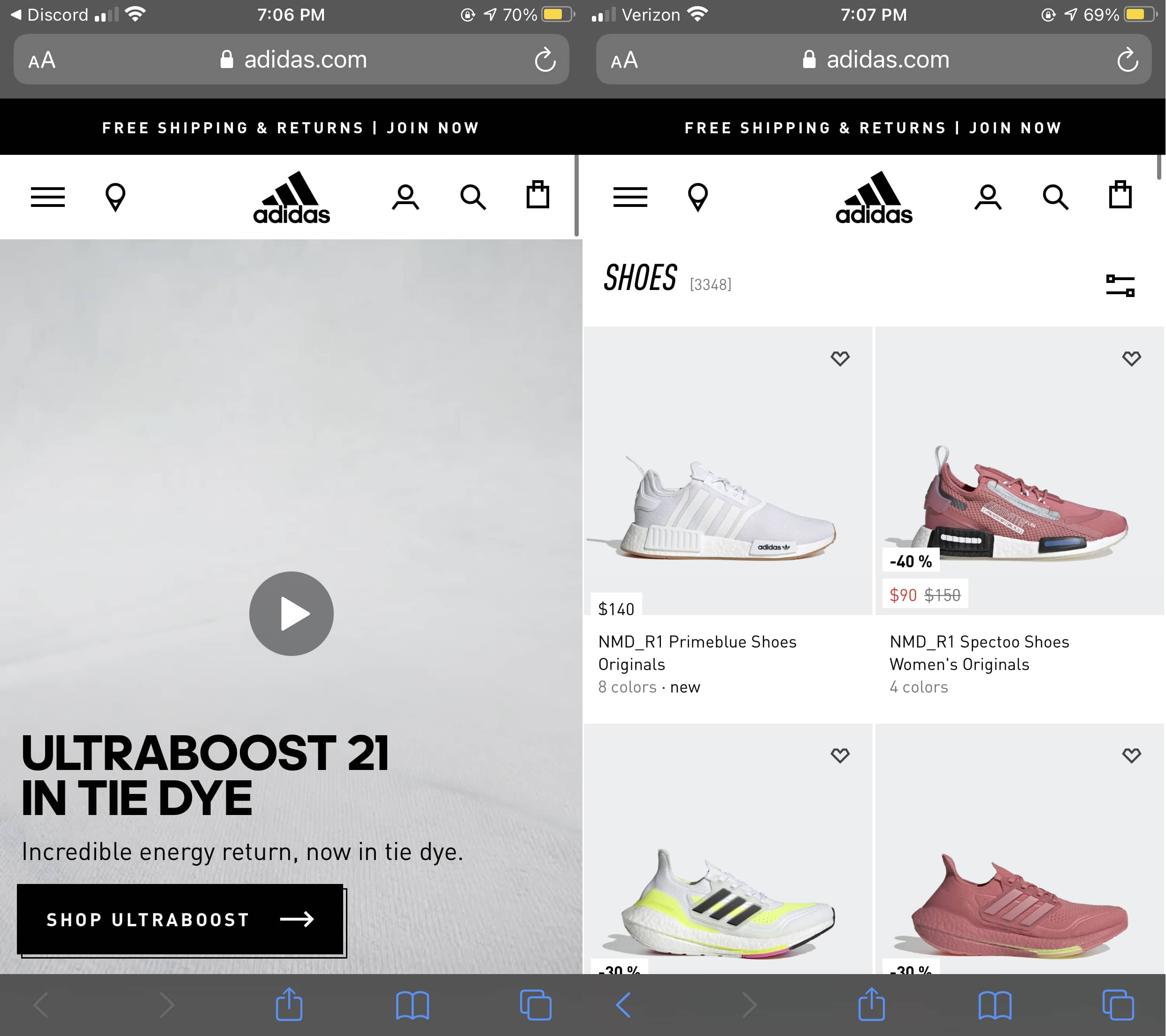 Adidas mobile website Adidas mobile website